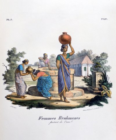 Brahmin Woman Collecting Water, 1828 od Marlet et Cie