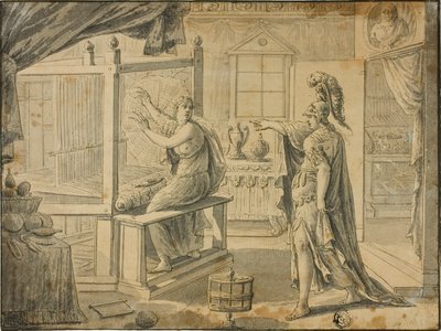 Minerva proměnila Arachne v pavouka od Marten de Vos