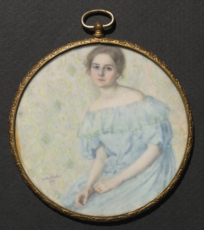Portrét Ethel Coe v modrých šatech, 1899. od Martha S. Baker