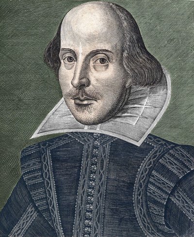 Portrét Williama Shakespeara (1564 - 1616). od Martin Droeshout