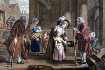 Lekce lidskosti. Výchova mladé dívky, asi 1790 (rytina) od Martin Drölling