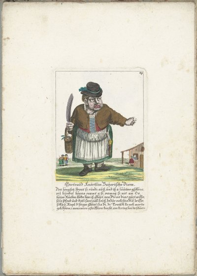 Dwerg Gertraud Knörtzlin, asi 1710 Gertraud Knörtzlin, Baijerische Diern (titul na objektu) Il Callotto resurcitato aneb nově zařízený malý kabinet (název série) od Martin Engelbrecht (attributed to)