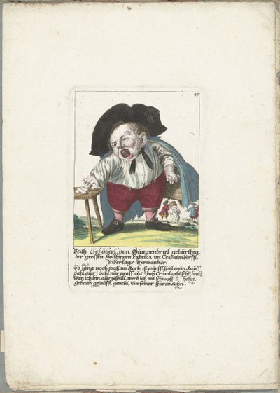 Dwerg Veith Schöberl von Gümpendriel, asi 1710 Narozen Veith Schöberl von Gümpendriel, velký Hollhippen Fabrica v Crabatendörfflu, Niderlagův příbuzný (titul na předmětu) Il Callotto resurcitato aneb Nově zařízený malý kabinet (série ti od Martin Engelbrecht (attributed to)