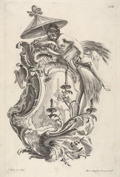 Sconce Representing Summer, od Sconce Representing the 4 Years, asi 1730-56. od Martin Engelbrecht