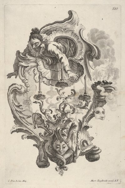 Sconce Representing Winter, od Sconce Representing the 4 Year Sides, asi 1730-56. od Martin Engelbrecht