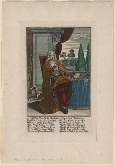 Dřevěné dechové nástroje, cca 1720-1730 od Martin Engelbrecht