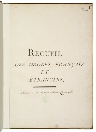 Sbírka francouzských a zahraničních objednávek od Martin Guillaume Biennais