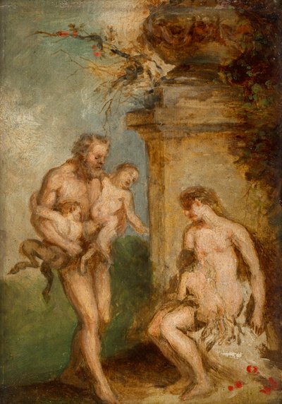 Výchova satyrských dětí od Martin Johann Schmidt