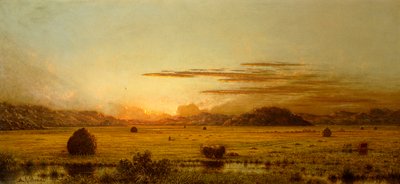 Východ slunce, Hoboken Meadows, kolem 1875-1885 od Martin Johnson Heade