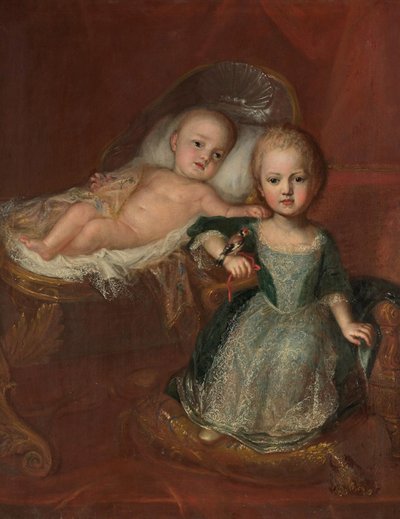 Německy: princ Johann Theodor, syn Maxe Emanuela, s jedním ze svých bratrů Johannem Theodorem Bavorským a jeho bratrem. od Martin Maingaud