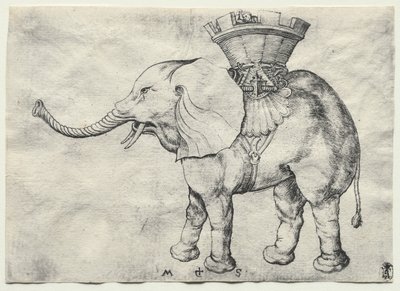 An Elephant with Howdah, c. 1485. od Martin Schongauer