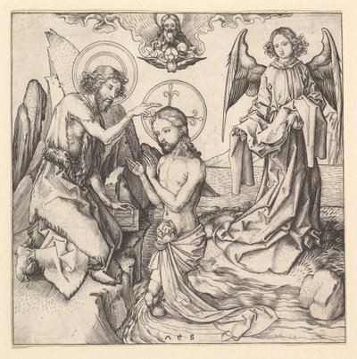 Křest Krista, ca. 1470-1474. od Martin Schongauer