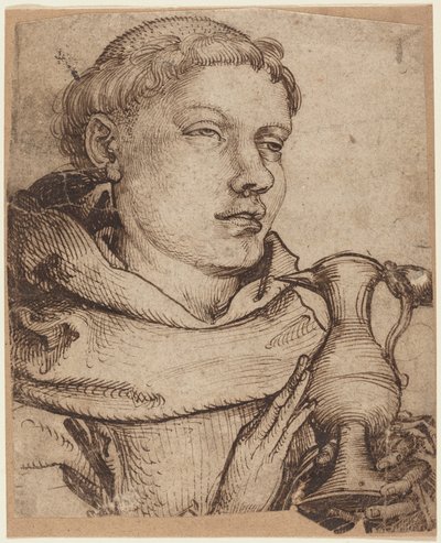 Busta mnicha asistujícího při přijímání od Martin Schongauer