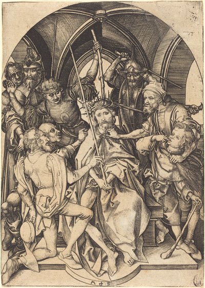 Kristus korunovaný trním od Martin Schongauer