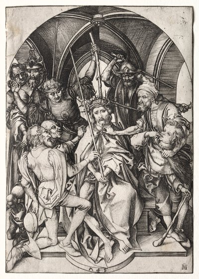 Kristus korunovaný trním od Martin Schongauer