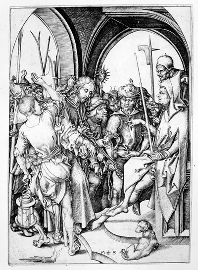 Kristus před Annášem (rytina) od Martin Schongauer