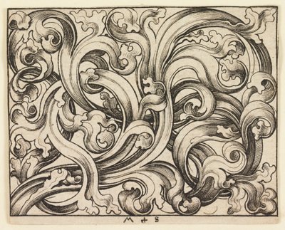 Horizontální výplň na světlém pozadí (horizontální ornament) od Martin Schongauer