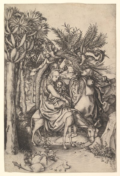 Odpočinek na letu do Egypta, ca. 1435-1491. od Martin Schongauer