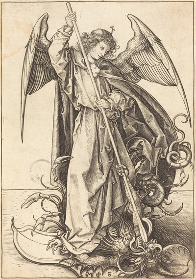 Svatý Michael zabíjí draka od Martin Schongauer