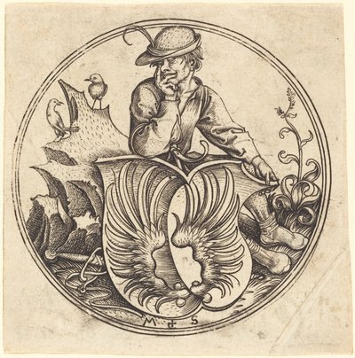 Štít s křídly, držený rolníkem od Martin Schongauer