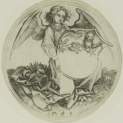Štít se lvem, držený andělem od Martin Schongauer