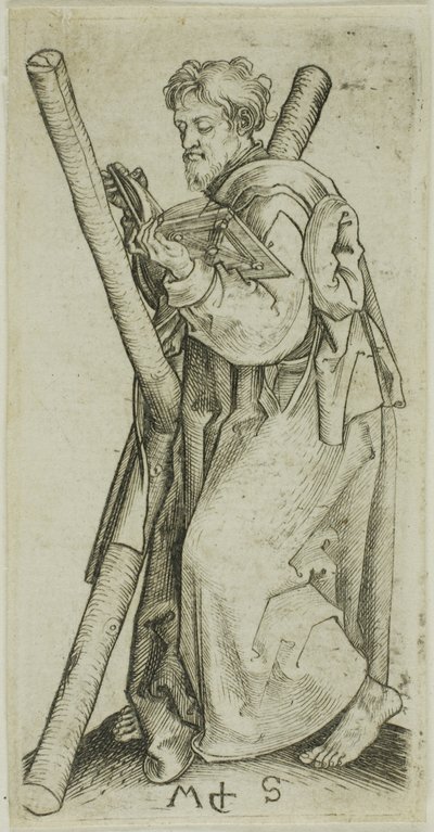 Svatý Ondřej, z knihy Apoštolové od Martin Schongauer