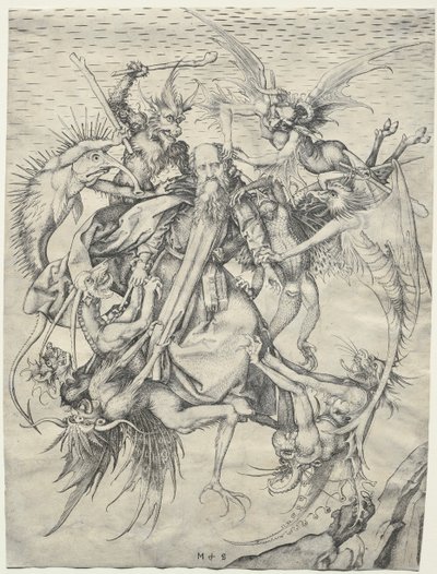 Svatý Antonín sužovaný čerty, 15. století. od Martin Schongauer