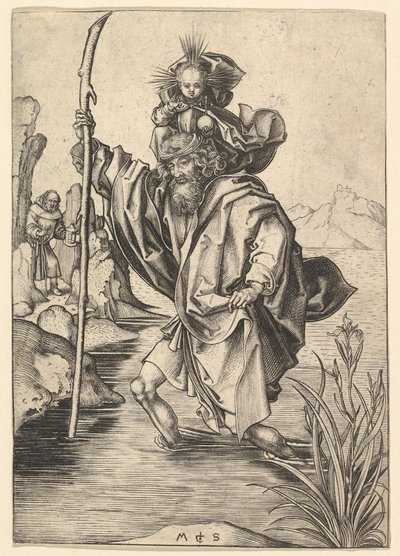 St. Christopher, ca. 1435-1491. od Martin Schongauer