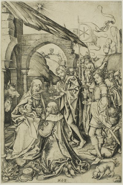 Klanění tří králů ze života Kristova od Martin Schongauer