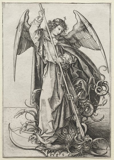 Archanděl Michael propichující draka od Martin Schongauer