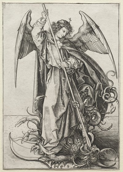 Archanděl Michael propichující draka, c. 1475. od Martin Schongauer