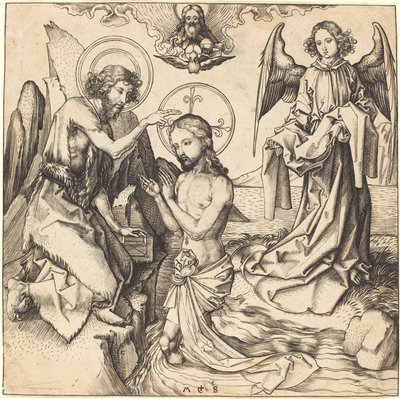 Křest Kristův od Martin Schongauer