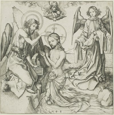 Křest Kristův od Martin Schongauer