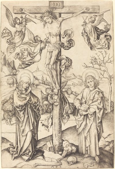 Ukřižování se čtyřmi anděly od Martin Schongauer