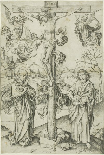 Ukřižování se čtyřmi anděly od Martin Schongauer