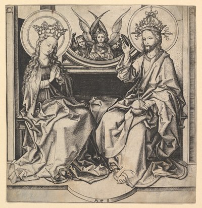 Intronizace Panny, ca. 1435-1491. od Martin Schongauer