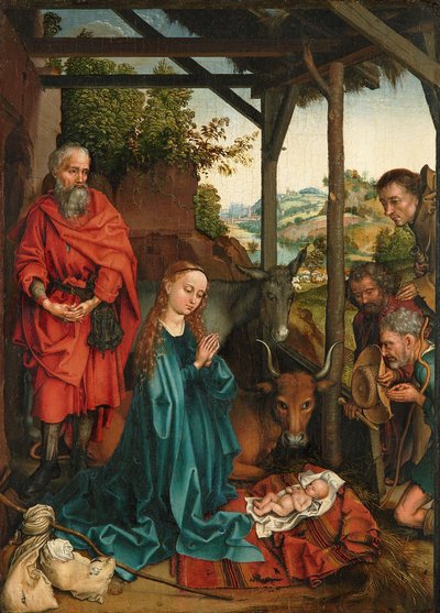 Narození Krista s klaněním pastýřů od Martin Schongauer
