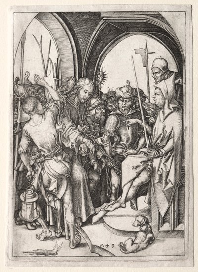 Umučení: Kristus před Annášem od Martin Schongauer