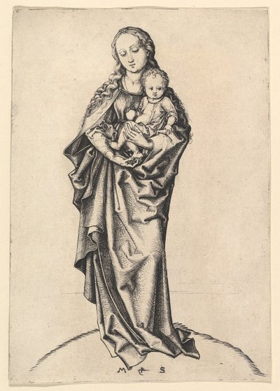 Panna a dítě s jablkem, ca. 1475. od Martin Schongauer