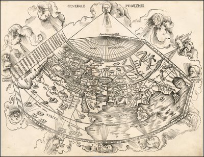 Ptolemaiovská mapa světa z roku 1513, Martin Waldseemüller od Martin Waldseemuller