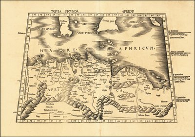1513 Ptolemaiova 2. mapa Afriky, Martin Waldseemüller od Martin Waldseemuller