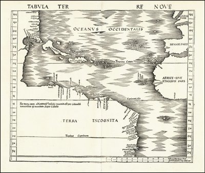 1513 Tabula Terre Nine od Martin Waldseemuller