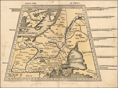 Mapa Pobaltí, Skandinávie, Polska a východní Evropy z roku 1513, Martin Waldseemüller od Martin Waldseemuller