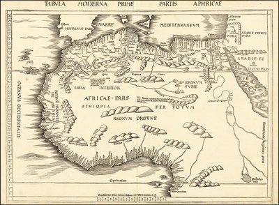 Mapa severní Afriky z roku 1513, Martin Waldseemüller od Martin Waldseemuller