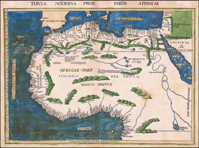 Mapa severní a západní Afriky z roku 1513, Martin Waldseemüller od Martin Waldseemuller