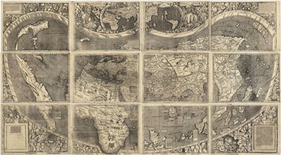 Mapa světa Universalis Cosmographia, 1507 od Martin Waldseemuller