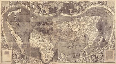 Mapa světa Universalis Cosmographia, 1507 od Martin Waldseemuller