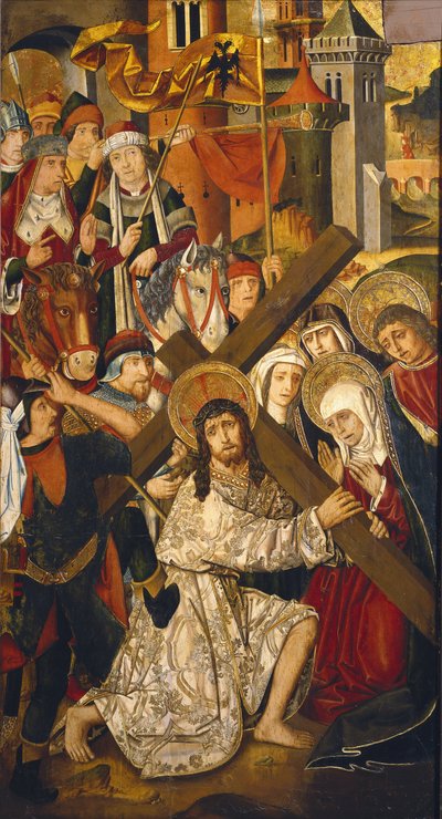 Cesta na Kalvárii (detail) od Martin & Ximenez Miguel (fl.1466 1505) Bernat