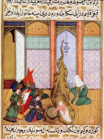 Narození proroka Mohameda Miniatura převzatá z „Siyer-i Nebi““ (Siyer i Nebi) epická báseň líčící život proroka Mohameda napsaná Mustafou, synem Yusufa d