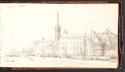 Düsseldorf pohled z Rýna od Martinus Rørbye